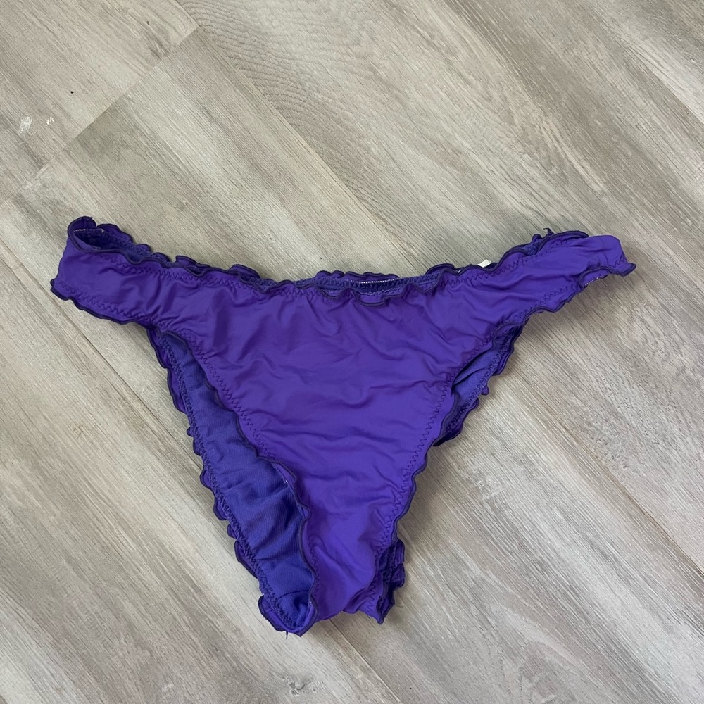 Purple Ruffled Bikini Bottom